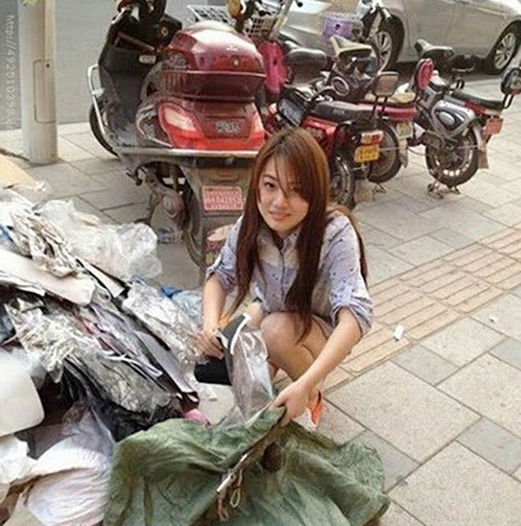 Hot girl nhặt rác khiến cộng đồng mạng sôi sục-2